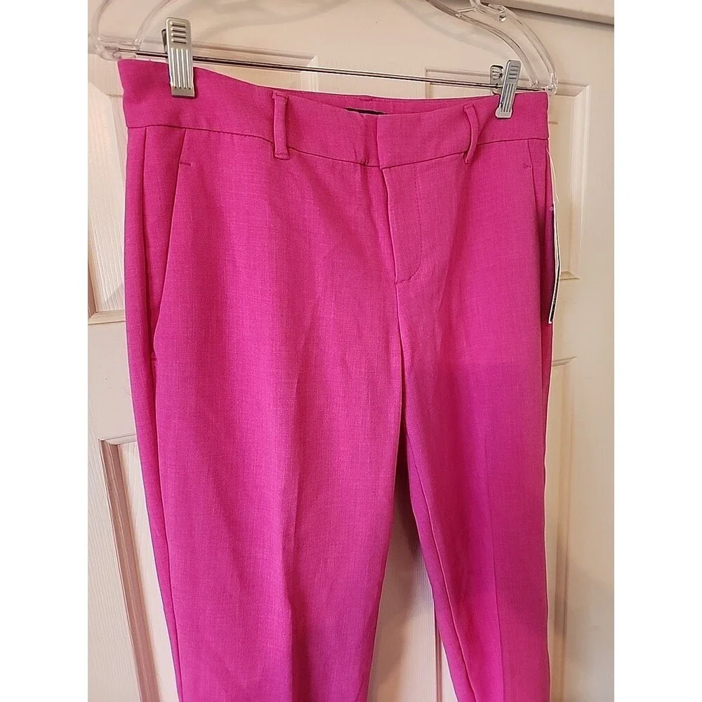 Old Navy Women's Size 6 Harper Pink Mid-Rise Ankle Pants Work Casual Regular New - Picture 2 of 7